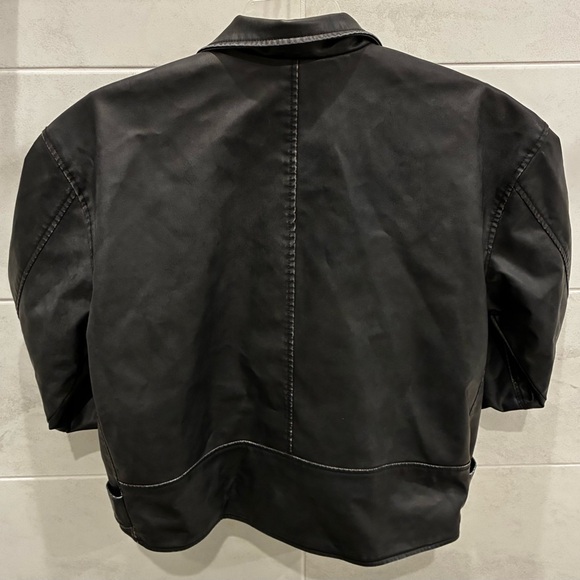 Wild Fable Black Faux Leather Jacket Small - Picture 4 of 12